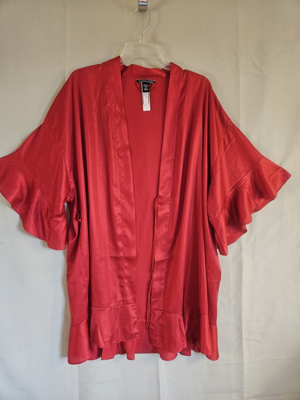 Victoria's Secret Red Satin Robe Top Size L